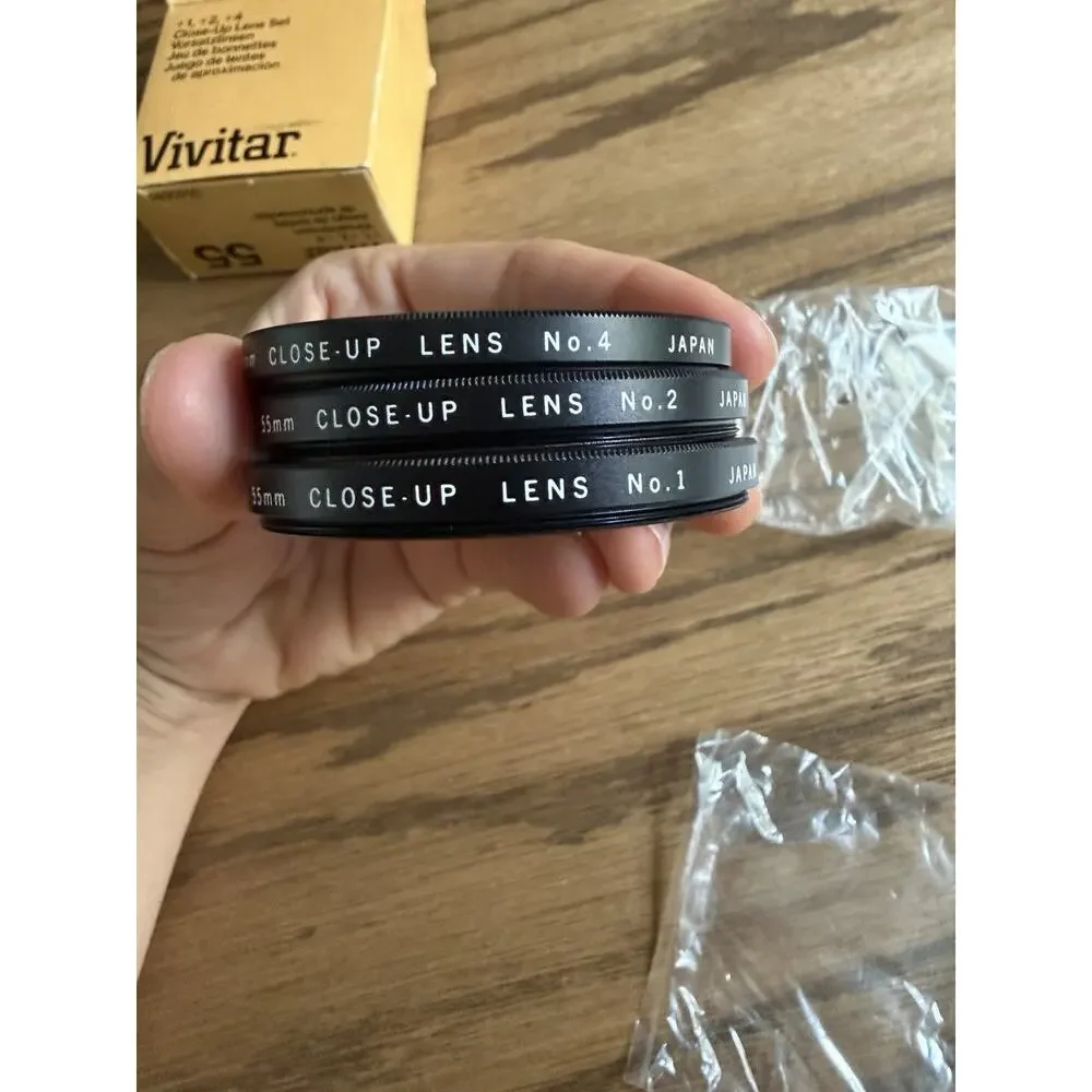 Vintage Vivitar 49 mm Close Up Lens Set of 3 #1, 2 And 4 In Original Box